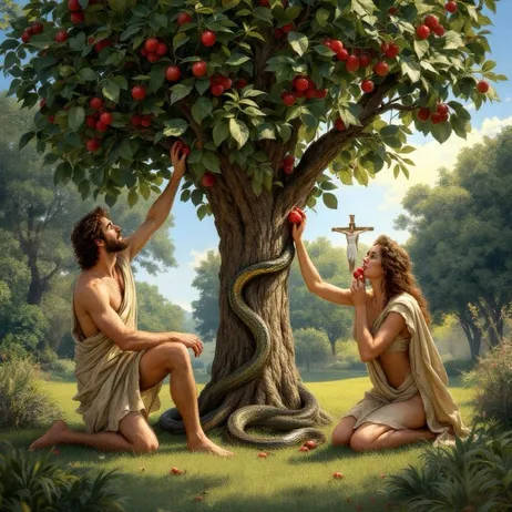 Adam and Eve at the Tree With the Serpent