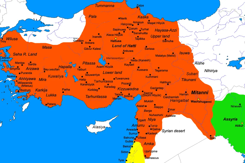 Map of the Ancient Hittite Kingdom