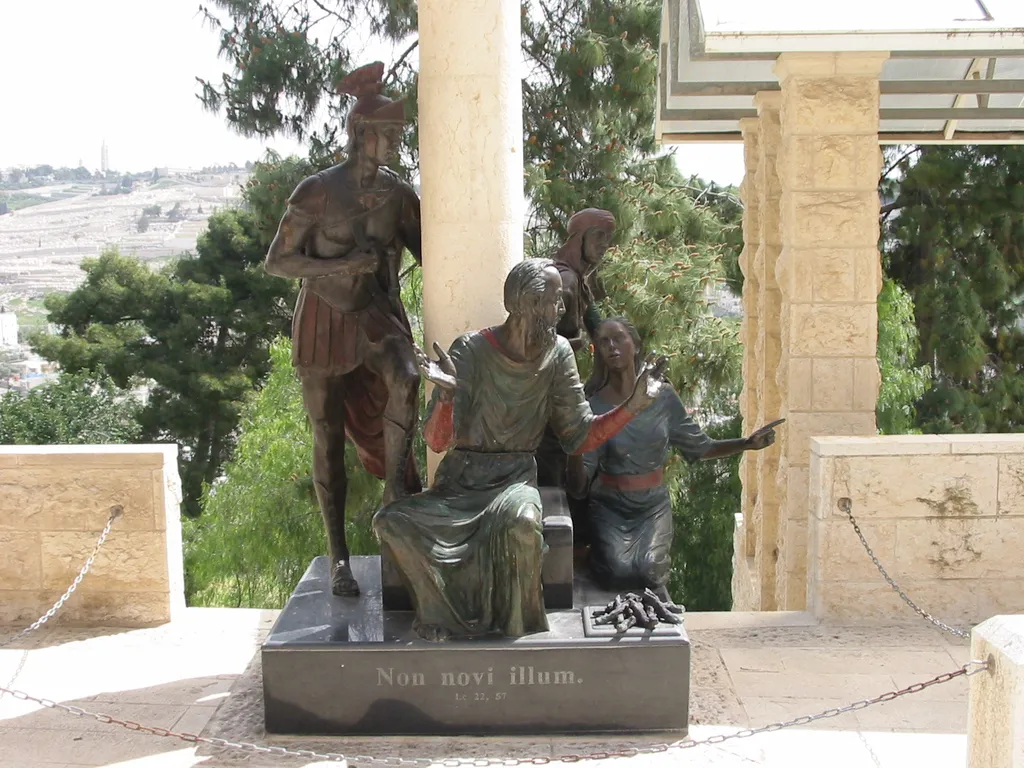 Statue of Peter's Three Denials of Jesus (non novi illum, I do not know Him)
