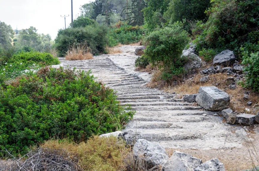 Roman Road coming from Bethlehem Cut into Bedrock of Husan Ridge