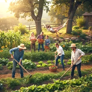 Laborers Working in the Garden