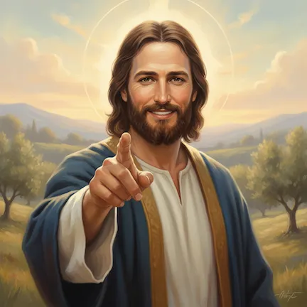 Jesus Pointing Toward the Viewer