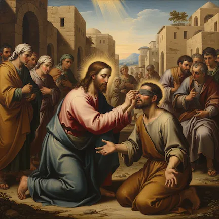 The Man Born Blind Receiving Sight