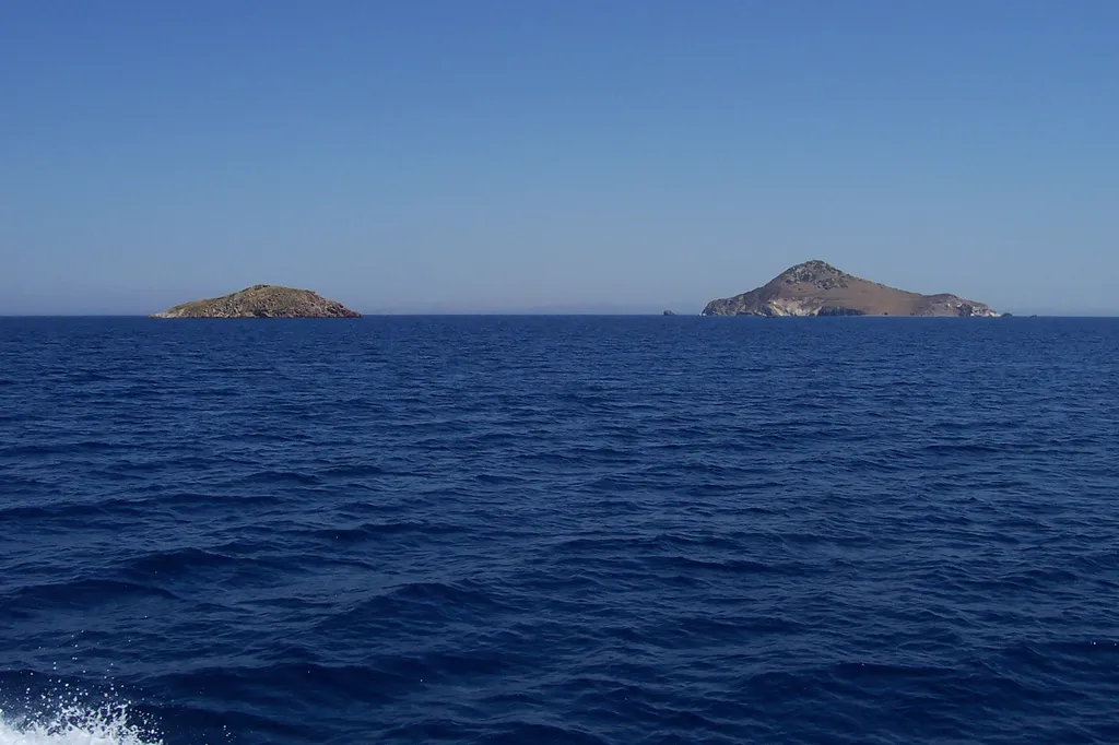 The Beautiful Blue Water of the Aegean Sea Near Patmos