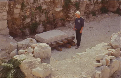 Professor Ronny Reich with Stone Mover