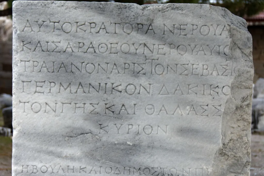 Inscription of Autokrator, Caesar of God, Trajan as Lord of the Land and Sea