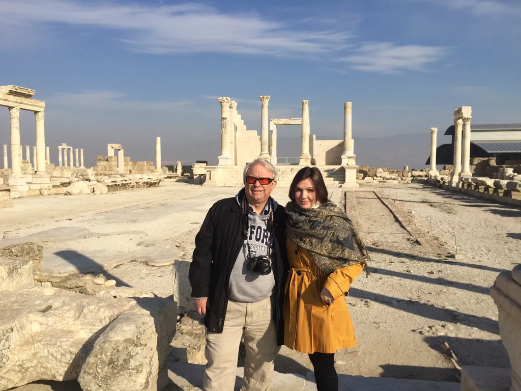 Dr. and Mrs. House in front of Temple in Laodicea