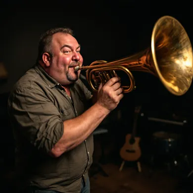 Man Playing a Trumpet