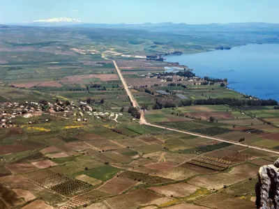 The Galilee in Israel with Mt Hermon in Background