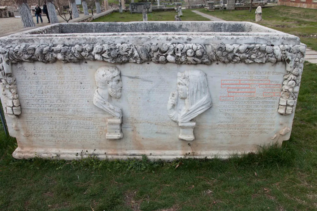 Funerary Inscription at Aphrodisias (Young wives to love their husbands and love their children)