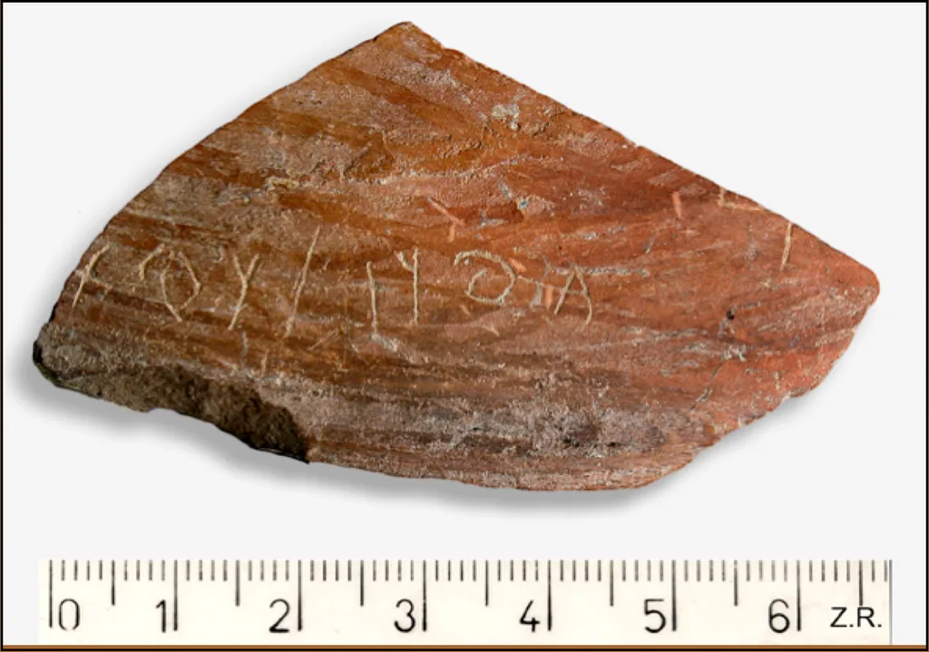 Ostraca with Name of Goliath Found at His Home Town of Gath in Philistia