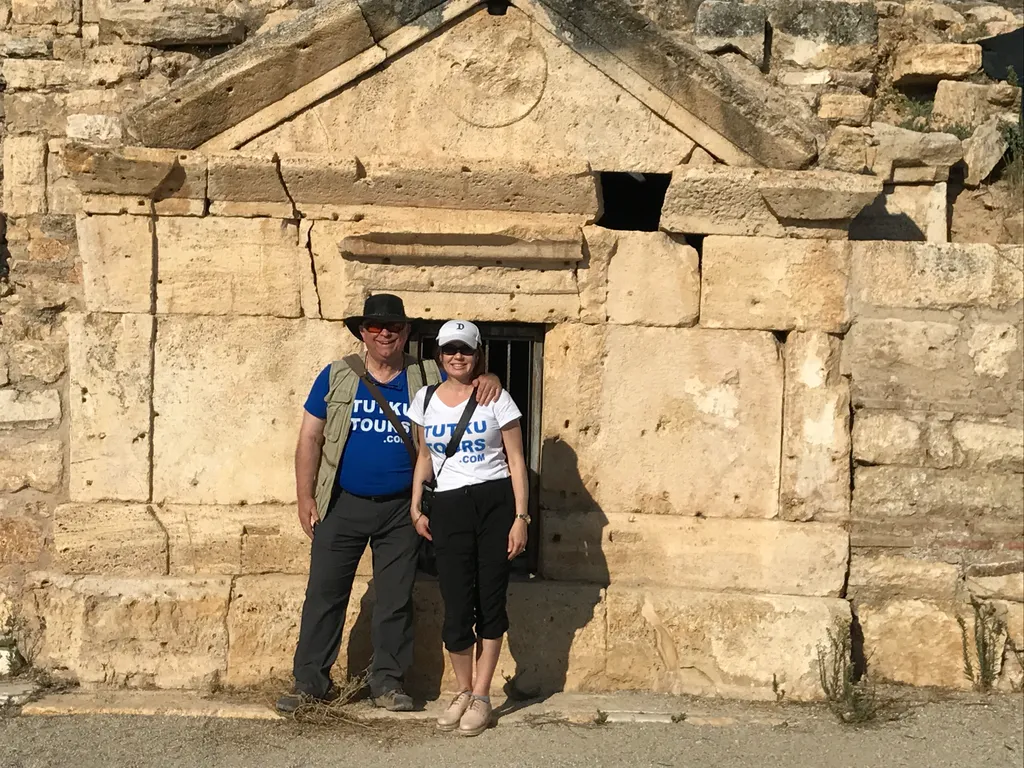 Drs. H. Wayne and Irina House at the Tomb of the Apostle Philip