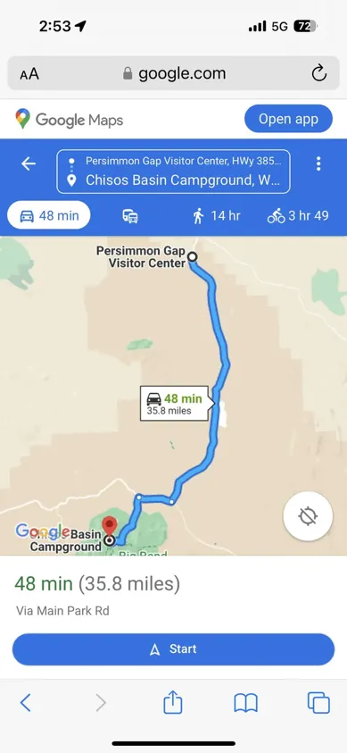 Map With a Travel Route