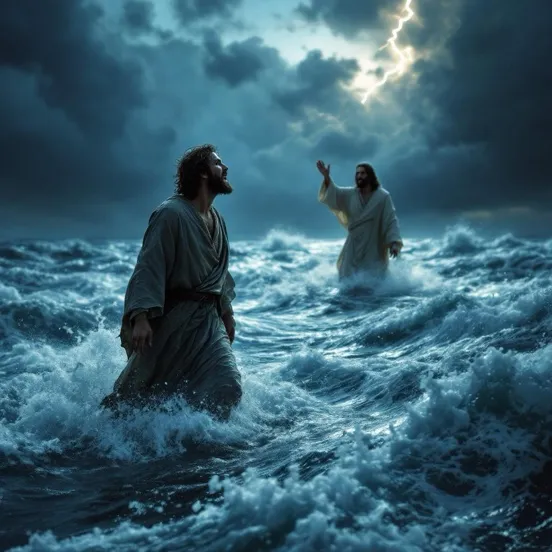 Peter Sinking in the Waves