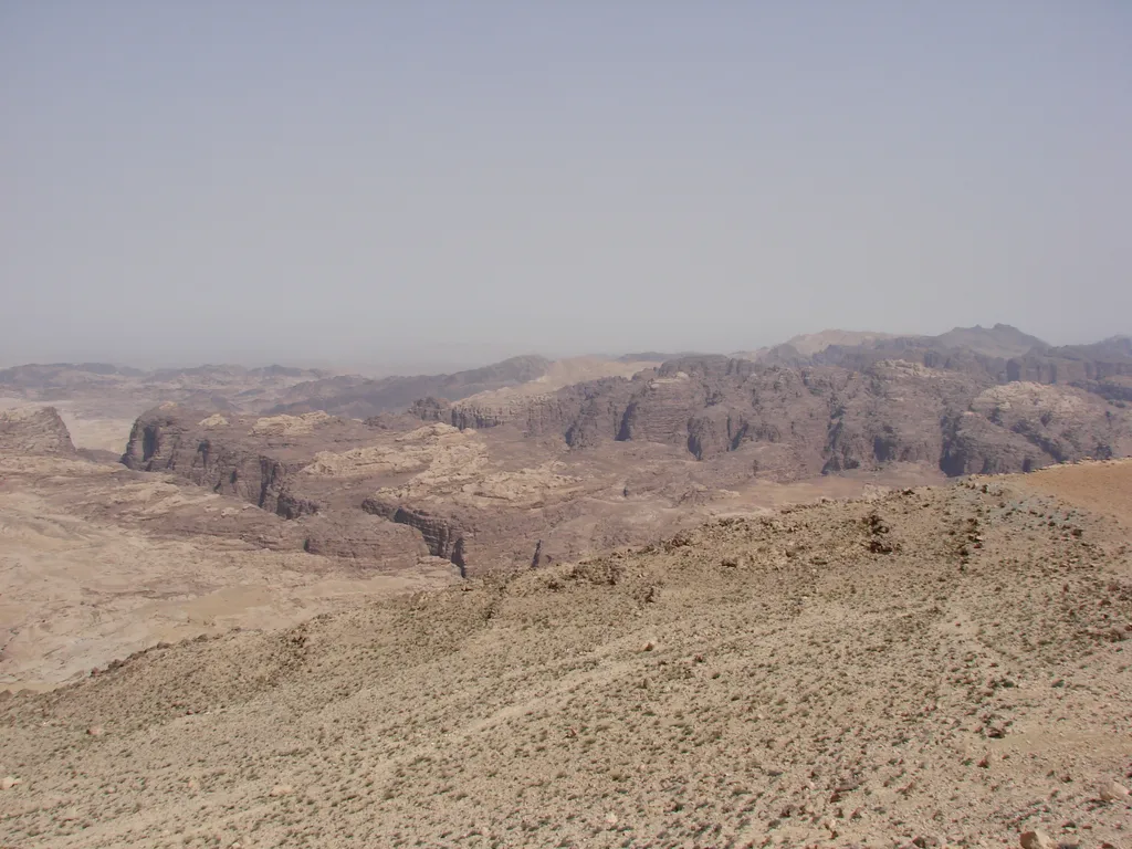 Overview of Mountains of Petra in Jordan