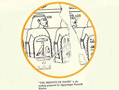 Drawing of name ring on wall of Shishak at Temple in Luxor