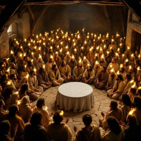 Pentecost Flames on the Believers