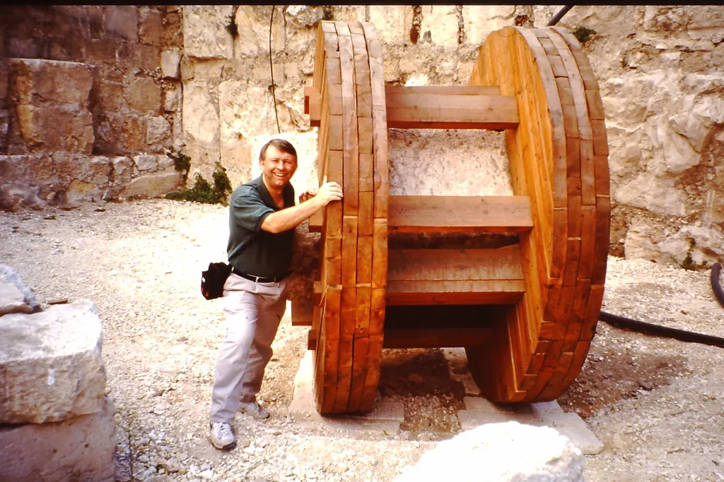 Professor House at Wooden Stone Mover (ca. A.D. 1997)
