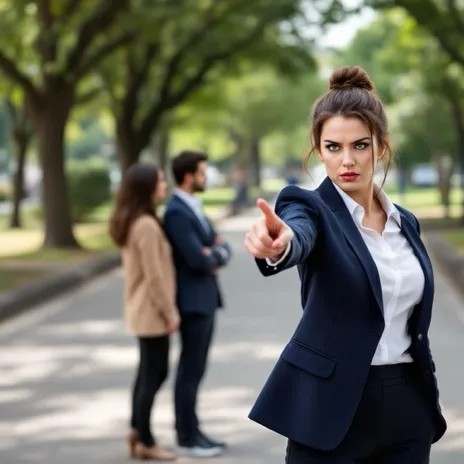 A Woman Pointing an Accusing Finger