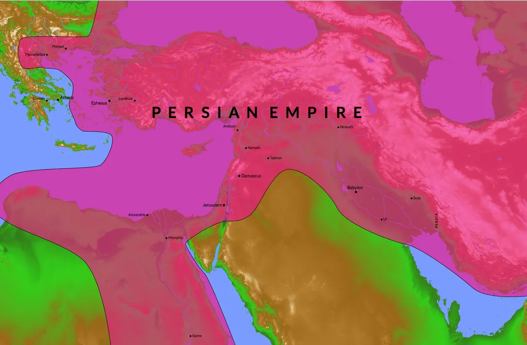 Map of the Extent of the Persian Empire at the Height of Its Power (522—486 B.C.)