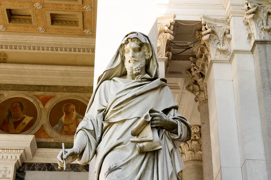 Statue of Luke the Evangelist in Basilica of St. Paul Outside the Walls