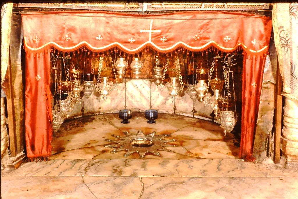 Star Represents the Place Where Jesus Was Born in Grotto at Church of the Nativity