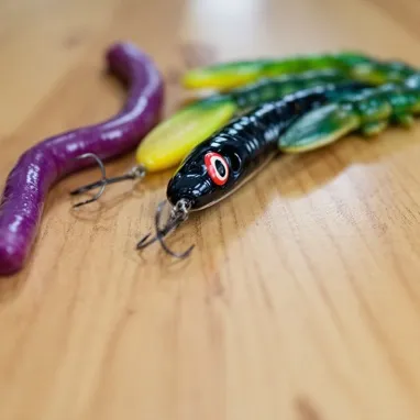 Fishing Lure With a Purple Worm