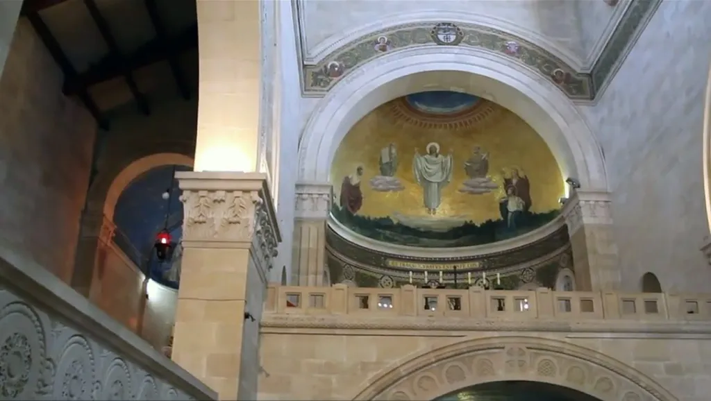 Painting of Transfiguration in Sanctuary at Monastery on Top of Mt. Tabor