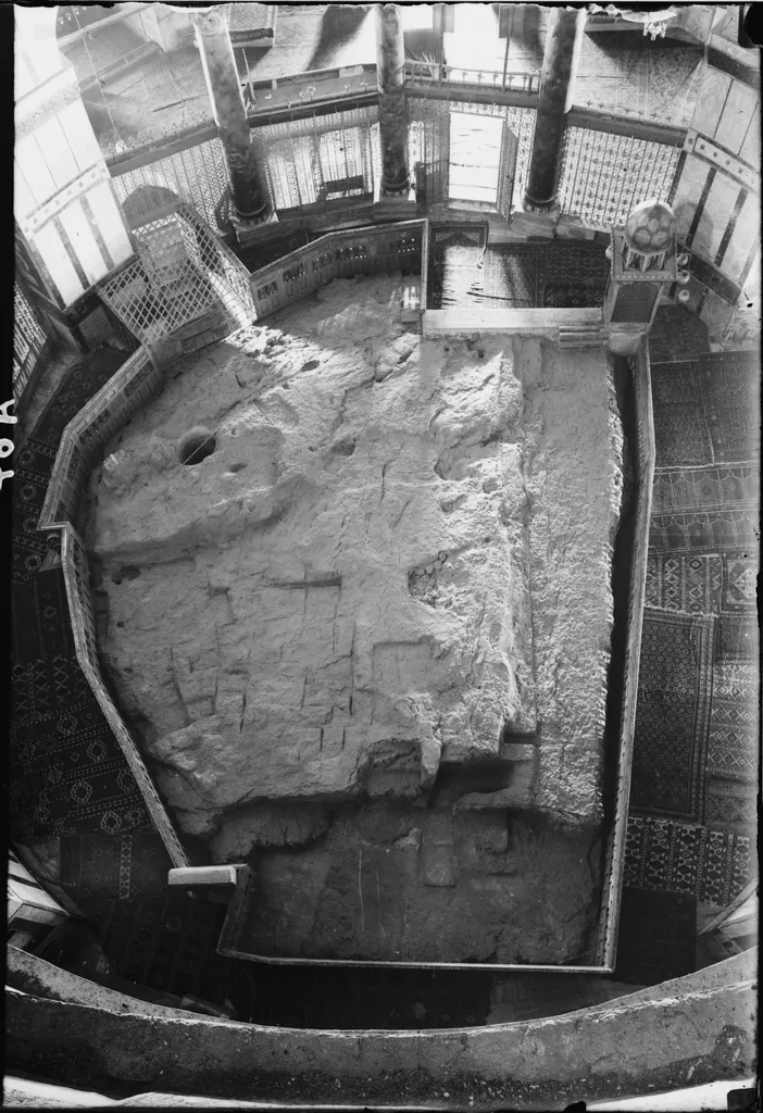 Rock in the Dome of the Rock, from above
