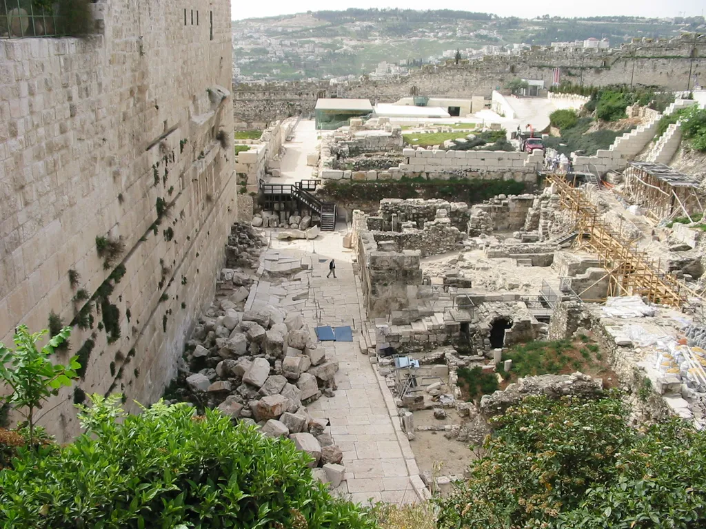 Ruins from destruction of Temple area looking south