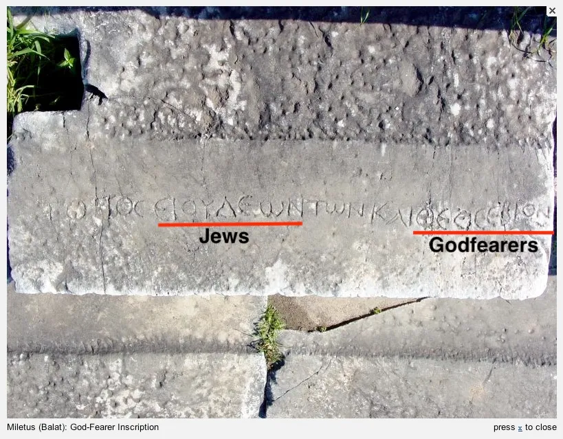 Inscription to the Jews and Godfearers in Theater at Miletus