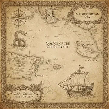 Ancient Map of the Sea Voyage
