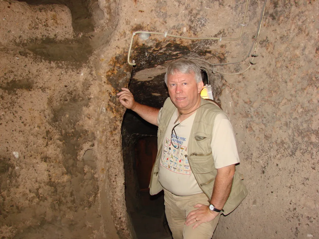 Dr. House in Underground Cave in Which Christians Lived and Hid from Various Enemies