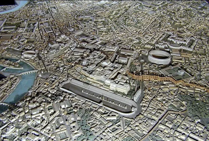 Model of Rome in the 4th century AD (from the south)