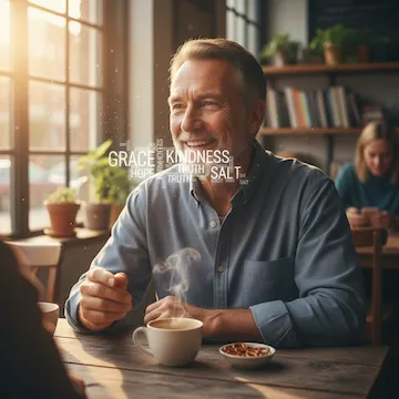 Man With Coffee at a Table