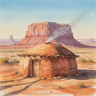 Round Mud House in the Desert