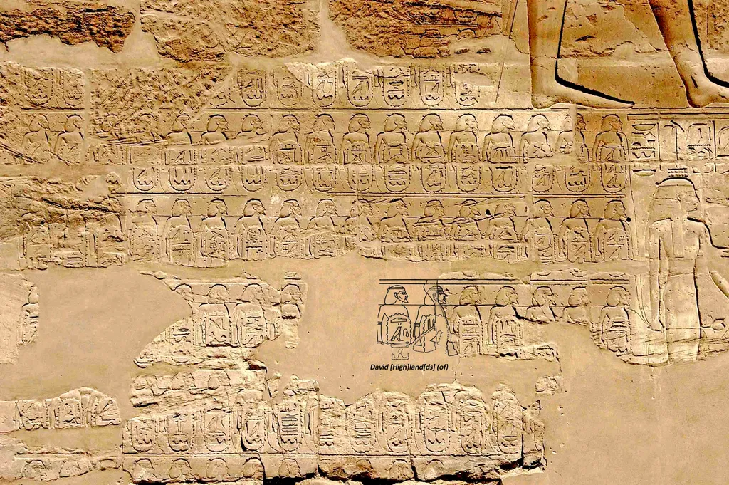 Highlands of David (Name Ring on Wall at Amun Re Temple, Karnak (drawing by Glenn Klecker))