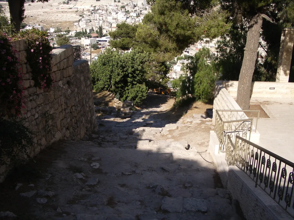 Steps from Gallicantu, traditional site of house of Caiaphas