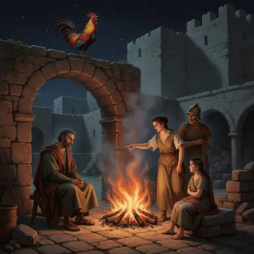 Peter Warming by the Courtyard Fire