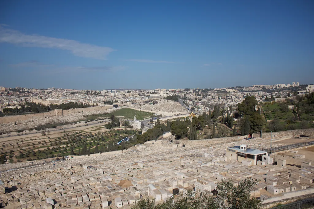 Overlooking the Jewish Tombs on the Current Mount of Olives across from eastern Jerusalem