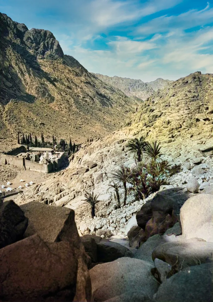 View of St. Catherine's Monastery from Sinai Mountains