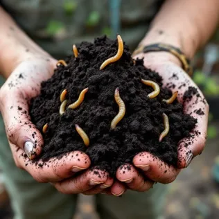 Hands Full of Dirt and Worms