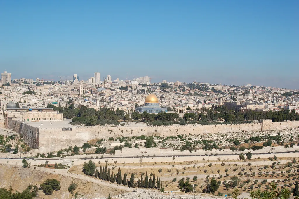 Eastern Wall of Jerusalem, the Temple Mount, and Kidron Valley
