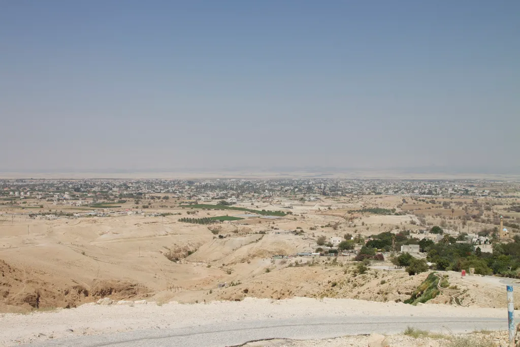 Ancient Road in the Background to Jericho as It Enters the Biblical City