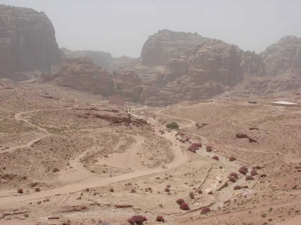 Overview of the Mountains of Petra, the Edomite and later Nabataean site, in modern Jordan
