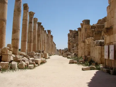 Streets of Jerash (Gerasa) in Jordan