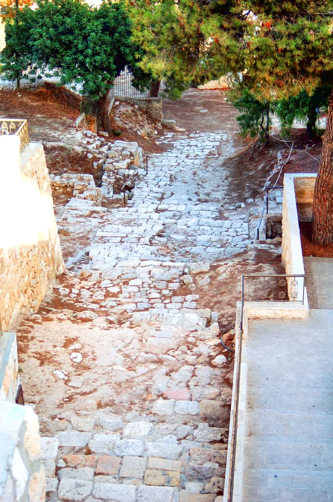 Steps leading to Gallicantu, traditional site of Caiaphas
