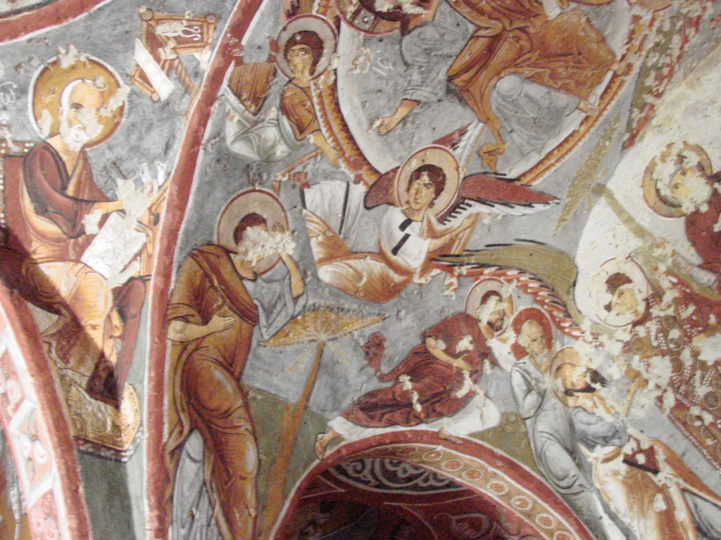Frescoes in Cappadocia Cone Shaped Structures