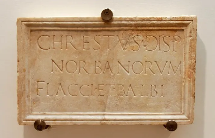 Burial Slab of a Slave Named "Chrestus" from Via Salaria in Rome (early 1st century A.D.)