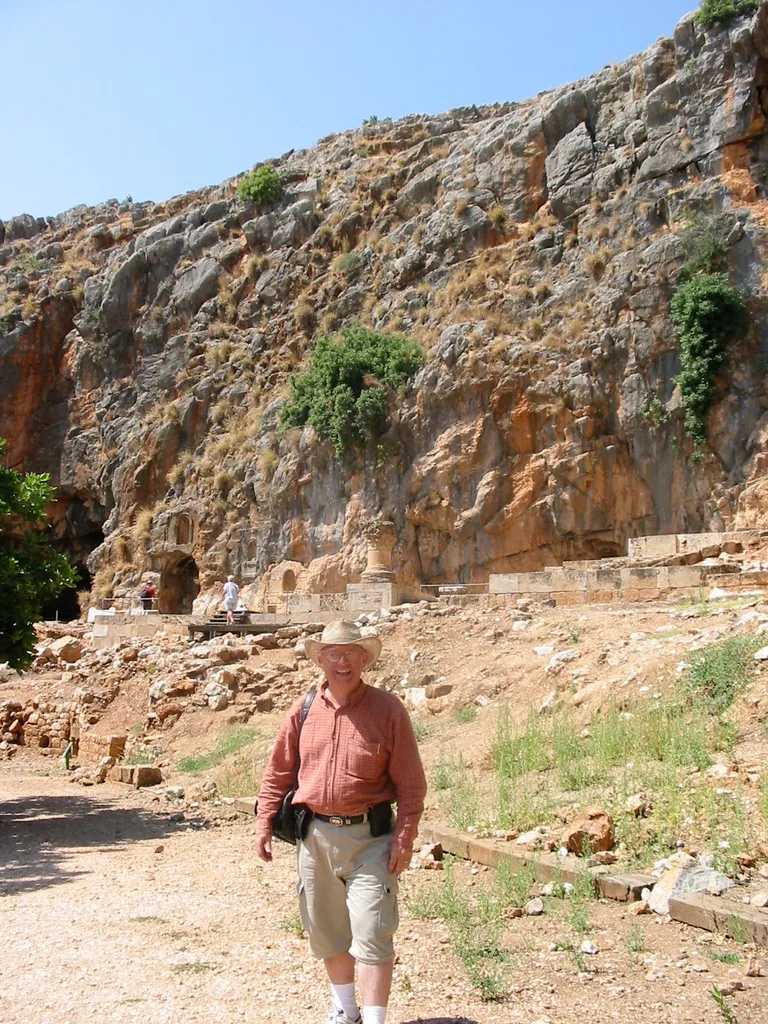 Dr. House in the Front of the Remains at Caesarea Philippi
